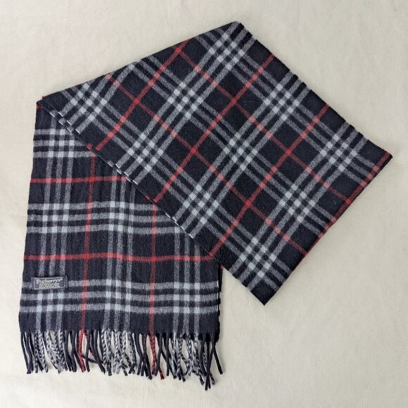 Authentic Burberry's of London Scarf Blue Unisex 100% Cashmere – Used – Winter - Picture 1 of 7